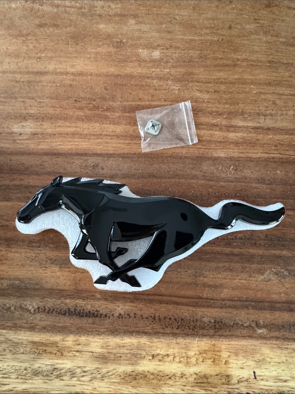 Glossy Black Running Pony Front Grille Mustang Emblem